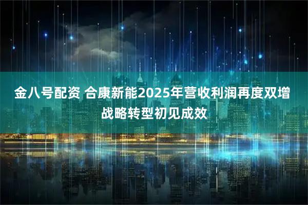金八号配资 合康新能2025年营收利润再度双增 战略转型初见成效