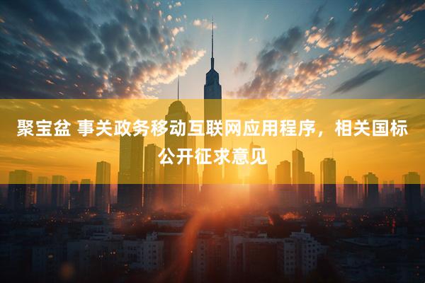 聚宝盆 事关政务移动互联网应用程序，相关国标公开征求意见