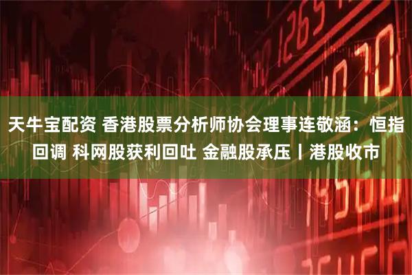 天牛宝配资 香港股票分析师协会理事连敬涵:恒指回调 科网股获利回吐 金融股承压丨港股收市